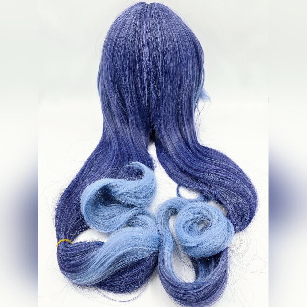 Genshin Impact Layla Cosplay Wig Blue Long Length - Picture 6 of 6
